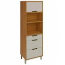 Ver imagem 2 de Paneleiro Modular Torre Quente com 1 Porta e 3 Gavetas Imperatriz-nesher Móveis - Freijo / Off White