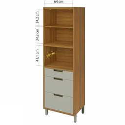 Paneleiro Modular 2 Portas 3 Gavetas Imperatriz 70cm Mdf - Nesher - 2