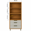 Ver imagem 4 de Paneleiro Torre Quente Imperatriz 2 Portas 3 Gavetas para Forno Marrom/Off White - Nesher