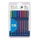 Ver imagem 2 de Estojo Caneta Esferográfica Yolo 0.7mm C/ 10 Cores Cis