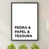Quadro Decorativo Pedra Papel e Tesoura 45x34cm:moldura Preta - 1
