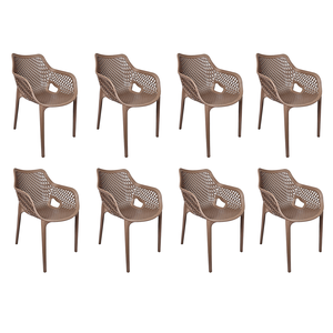 Poltrona Suits com Braço fendi Sala de Jantar Restaurante Sorveteria - Kit com 8