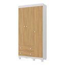Ver imagem 2 de Guarda-roupa Infantil 92cm 3 Portas e 2 Gavetas Dengo Multimóveis Mp4437 Branco/madeirado Branco/