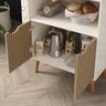 Aparador Buffet Cantinho do Café Decorativo com Pés: Off-white Ripado - 3
