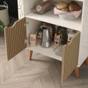 Ver imagem 3 de Aparador Buffet Cantinho do Café Decorativo com Pés: Off-white Ripado