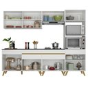 Ver imagem 5 de Armário de Cozinha Completa 252cm Veneza Multimóveis V3713 Branco/dourado