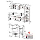 Ver imagem 6 de Armário de Cozinha Completa 252cm Veneza Multimóveis V3713 Branco/dourado