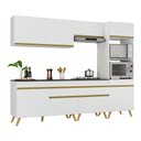 Ver imagem 3 de Armário de Cozinha Completa 252cm Veneza Multimóveis V3713 Branco/dourado