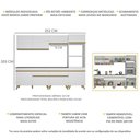 Ver imagem 7 de Armário de Cozinha Completa 252cm Veneza Multimóveis V3713 Branco/dourado