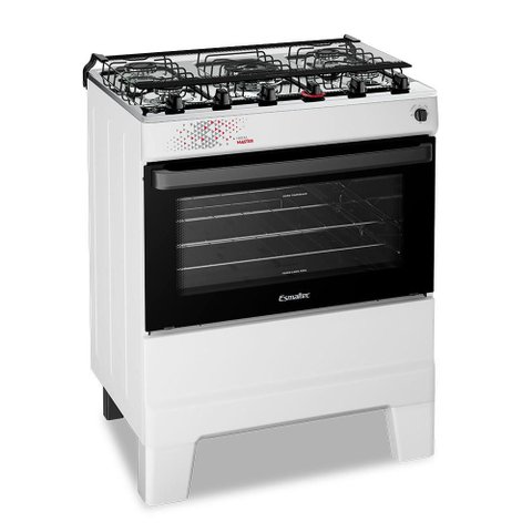 Fogão Esmaltec Ideal Master 5 Bocas 50l Bivolt Branco com Acendimento Automático e Tripla Chama