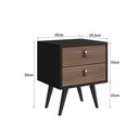 Ver imagem 4 de Mesa de Cabeceira Retrô com 2 Gavetas Preto Freijó