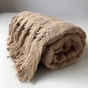 Ver imagem 4 de Kit com 2 Mantas Quadriculada para Sofá e Camas Chocolate e Cru Xale 1,20x1,80 M