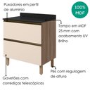 Ver imagem 4 de Balcao com Tampo 2 Gavetoes MDF 80 cm Kali 1641222 Carvalho Toq Off White Nicioli