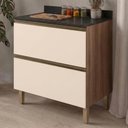 Ver imagem 3 de Balcao com Tampo 2 Gavetoes MDF 80 cm Kali 1641222 Carvalho Toq Off White Nicioli