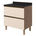 Ver imagem 1 de Balcao com Tampo 2 Gavetoes MDF 80 cm Kali 1641222 Carvalho Toq Off White Nicioli