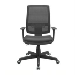 Cadeira Presidente Brizza Couro Ecologico Preto Encosto Fixo Relax - Plaxmetal - 1