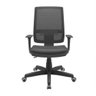 Cadeira Presidente Brizza Couro Ecologico Preto Encosto Fixo Relax - Plaxmetal - 1