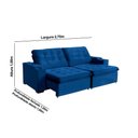 Ver imagem 3 de Sofá Londres com Porta Copo 5 Lugares 2,70cm- de Casa Décor Estofados Azul