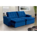 Ver imagem 1 de Sofá Londres com Porta Copo 5 Lugares 2,70cm- de Casa Décor Estofados Azul