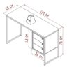 Mesa para Computador com 3 Gavetas Of002 - Placa e Ponto Móveis - Grafite/Mel - 2