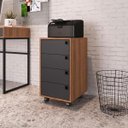 Ver imagem 3 de Gaveteiro com 4 Gavetas Of001-Placa e Ponto Móveis - Grafite / Mel