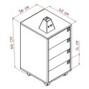 Ver imagem 2 de Gaveteiro com 4 Gavetas Of001-Placa e Ponto Móveis - Grafite / Mel