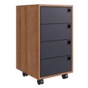 Ver imagem 1 de Gaveteiro com 4 Gavetas Of001-Placa e Ponto Móveis - Grafite / Mel