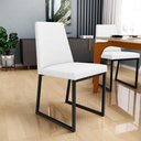 Ver imagem 3 de Kit 08 Cadeiras Para Sala De Jantar Base Aço Industrial Preto Dafne L02 Corano Branco - Lyam 