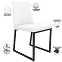 Ver imagem 4 de Kit 08 Cadeiras Para Sala De Jantar Base Aço Industrial Preto Dafne L02 Corano Branco - Lyam 