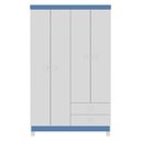 Ver imagem 4 de Guarda Roupa Infantil 4 Portas com Cômoda 5 Gavetas Branco Azul