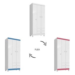 Guarda-Roupa MDP 3 Portas com 2 Gavetas Baby Kids Incorplac - 3