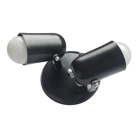 Spot Direcionável Duplo Em Alumínio Para Lâmpadas E27 Preto