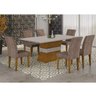 Conjunto Sala de Jantar Mesa Tampo Mdf Clarice 1800 6 Cadeiras Grécia Espresso Móveis - 1