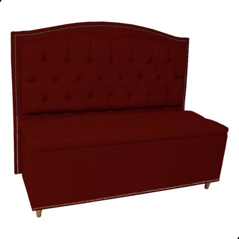 Kit Cabeceira e Calçadeira com Baú 140 Cm King Casal Diana Suede