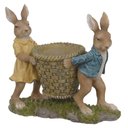 Ver imagem 1 de Escultura Decor Casal de Coelhos em Resina C/cesto
