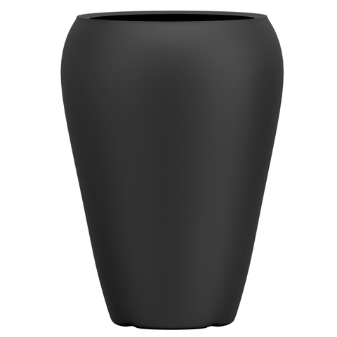 Vaso Fibra de Vidro Cachepot 46cm Vietnamita Decorativo Sala Plantas Preto Fosco