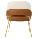 Ver imagem 7 de Cadeira Poltrona Decorativa Nuvem Premium Orgânico:bouclé Off White Courino Sintético Marrom