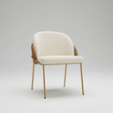 Ver imagem 4 de Cadeira Poltrona Decorativa Nuvem Premium Orgânico:bouclé Off White Courino Sintético Marrom