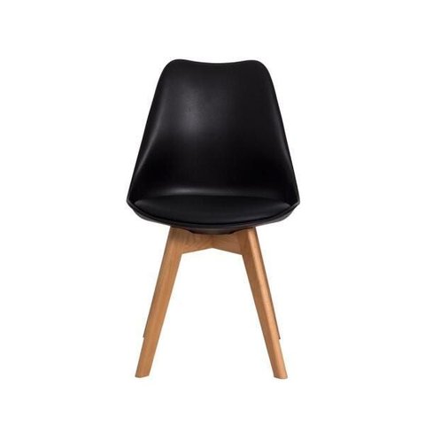 Kit 4 Cadeiras Leda Eames Eiffel Wood Saarinen Design para Mesa de Jantar Sala Cozinha Escrivaninha