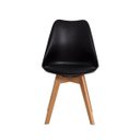 Ver imagem 1 de Kit 4 Cadeiras Leda Eames Eiffel Wood Saarinen Design para Mesa de Jantar Sala Cozinha Escrivaninha