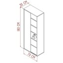 Ver imagem 3 de Estante Livreiro com 1 Porta e 5 Prateleiras Of003-Placa e Ponto Móveis - Grafite / Mel