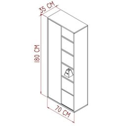 Estante Livreiro com 1 Porta e 5 Prateleiras Of003-Placa e Ponto Móveis - Grafite / Mel - 3 Estante Livreiro com 1 Porta e 5 Prateleiras Of003-Placa e Ponto Móveis - Grafite / Mel - 3