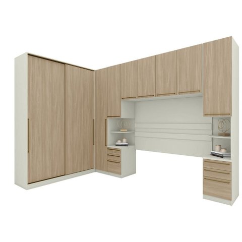 Quarto Casal 9 Portas 9 Gavetas Canto Areia/jequitibá
