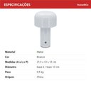 Ver imagem 6 de Luminária de Mesa de Metal Branco 20x12x12cm Abajur Decoração Iluminação Quarto