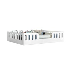 Cama Casal Design Montessoriana Helo Branco Luminária Led Branco - 3