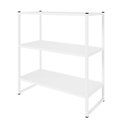 Ver imagem 2 de Nicho de Parede Industrial 3 Prateleiras MDF-MDP Branco 63cm x 66cm F5 Office