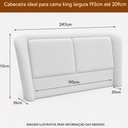 Ver imagem 6 de Cama Japonesa King Seo com Cabeceira Blind Estofada em Linho Bege Madeira de Eucalipto Sallar Home