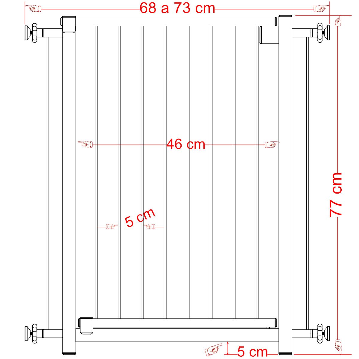 GRADE PORTÃO DIVISOR AMBIENTE MULTIGRADE 68 A 103 CM  BRANCO - 5