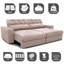 Ver imagem 3 de Sofá Retrátil e Reclinável 3,15m Molas Ensacadas Cama inBox Style Thermo Gel Linho Bege Claro