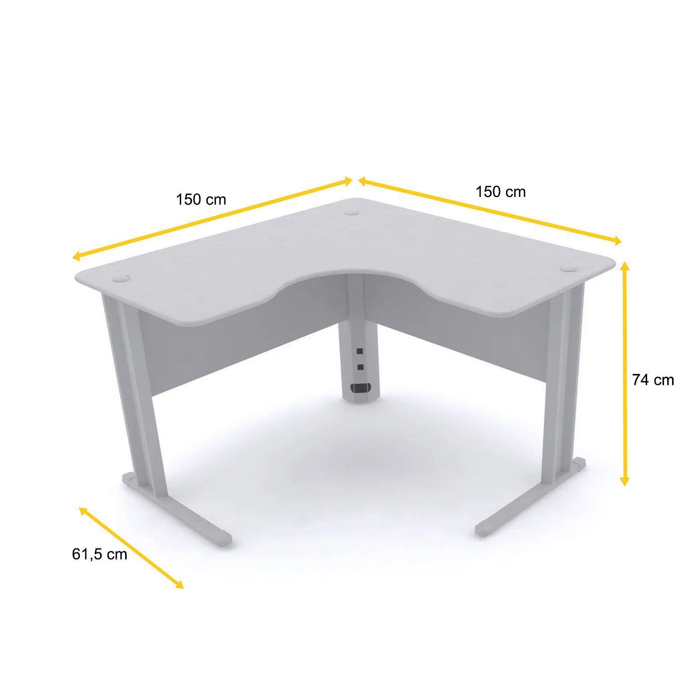 MESA EM L P/ ESCRITÓRIO 150X150 PANDIN MAXXI - CINZA ETP1515 - 2